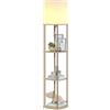 SUNMORY Lampada da Terra con Ripiani, 3 Temperature di Colore, Lampade da Terra Inclusa Lampadina LED E27, Lampade da Terra per Soggiorno, Camera da Letto, Studio e Ufficio, Lampada da Terra