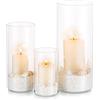 Glasseam Portacandele Hurricane Cilindro Di Vetro: 3 Pezzi/Set Vaso Di Fiori Trasparente Per Candelabro Candele Galleggianti Per Decorazioni Per Tavoli Da Pranzo Centrotavola Ornamenti Di Natale (S+M+L)