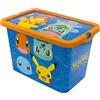 Stor Scatola Contenitore per Bambini Pokémon con Chiusura Click 7 Litri - Organizer Plastica Multiuso per Giocattoli e Camera Bambini