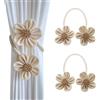 BSITSSS 2 Pezzi Fermatenda per Tende, Eleganti Ferma Tende, Graziosi Fermatende Styling Floreale, Semplicità Fermi per Tendaggi, Calamite per Tende per Casa e Ufficio (Beige)