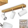 hofstein Lampada da soffitto Javel, lampada da soffitto moderna in metallo nei colori bianco/ottica legno/cromo, lampada moderna con faretti regolabili, 3 luci, 3 x GU10, senza lampadina/e