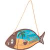 TOPPERFUN Decorazione da Parete Forma di Pesce in Legno Ciondolo per Interni Decorazione Murale per Esterni Ciondolo per Casa Accessorio da Parete