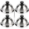 CPROSP 4X Cappa per Hamburge in Acciaio 16 x 9 cm | Cloche Acciaio per Hamburger con 1 Mini Cacciavite Copertura per Cheeseburger per Grigliare, Formaggio, Chesesia, Sciogliere