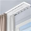 Generico Binario per Tende A Doppio Binario da Soffitto, Binario per Tende in Alluminio Montato A Soffitto su Misura con Rulli Silenziosi per Tende Trasparenti e Oscuranti per Tende Divisorie