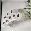 EWART WOODS Porta rotolo di carta igienica mensola in legno a parete per bagno Wave (Bianco)