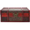 Tomotato Scatola di Legno Vintage, 23 x 16 x 9,8cm Organizzatore della Scatola di Legno, Contenitore Decorativo di Gioielli per Libri, Cosmetici e Decorazioni per La Casa (Loto con serratura)
