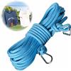 MAEXUS Stendibiancheria extra forte, 8 mm x 15 m, corda per stendibiancheria extra forte, corda in nylon per bucato, con gancio in metallo, moschettone antistrappo e resistente alla corrosione, per