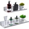 Bestdon Mensola per doccia da bagno, senza foratura, autoadesiva, set da 2 pezzi, in alluminio, per accessori da bagno, finitura opaca, argento, lunghezza 30/40 cm