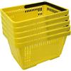 Gerso 5 cestini della spesa in plastica con manici, portata 20 litri, Larghezza 40 cm impilabili giallo
