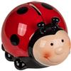 BLUECHOLON Salvadanaio in ceramica a forma di coccinella con coperchio e chiave, Rosso, 11.5 x 9.5 cm, 245 grammi, Bambini e adulti che apprezzano oggetti decorativi e divertenti
