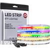 BTF-LIGHTING FCOB COB SPI RGBCCT Addressabile Striscia LED Doppio IC RGB+CCT Dream Colour Bianco Regolabile 3000K-6000K Alta Densità 5M 840LEDs/m 24V IP66 PCB Bianco per DIY Interni (Solo Striscia)