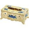 Anawakia - Scatola per fazzoletti cosmetici con porta fazzoletti a rose e fiori, scatola per fazzoletti cosmetici, scatola per fazzoletti europea per casa e hotel (Oro+Blu)