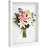 Huamirra Cornice Portafoto 3D, 40 x 50 cm Cornice Profonda da Riempire, con Lastra Acrilica Trasparente, Cornici 3D Rettangolare, Cornici per Lggetti per Medaglie, Regali, Fiori Secchi, Bianco