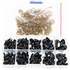 BITEYI Colorato Plastic Nasi di Sicurezza con Rondelle,DIY Craft Nasi 130 Pezzi 8-16mm per Bambola,Pupazzo,Peluche (Nero)