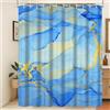 Xiaoterna 120x200cm Tenda da doccia di marmo acquerello blu navy oro linee impermeabile poliestere tenda da bagno di lusso moderno estetico artistico lavabile resistente alla muffa tessuto