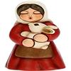 THUN - Statuina Presepe Donna con Coniglio - Decorazioni Natale Casa - Linea Presepe Classico, Variante Rossa - Ceramica - 5 x 5 x 8 h cm