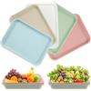 Kozdtiz Vassoio in plastica, 5 pezzi, in plastica, riutilizzabile, rettangolare, per cucina, caffè, panetteria, Restauran (5, 24,5 x 17,5 cm)