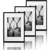 VUVUZULA Set di 3 cornici portafoto formato A3, colore nero, 30 x 42 cm, formato DIN A3, con passepartout