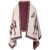 EXTREE Sciarpa da donna pashmina scialle avvolgente per vestirsi da sera coperta poncho aperto sul davanti, Beige Palace Horse, Medium