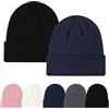 Fjquamitix 2 Confezioni di Cappelli Unisex Cappelli in Maglia Inverno Caldi per Uomini e Donne Berretto Classico Morbido Manica Tinta Unita Testa di Morte, Nero+Navy, Taglia Unica