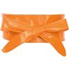 sourcing map Fascia larga da donna in finta pelle con fiocco da annodare, cintura Obi per abiti, arancione, 220 x 8,5 cm