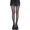 KLONKEE Collant a rete modello Calze a vita alta Leggings moda collant per le donne, Cuore nero dolce, Etichettalia unica