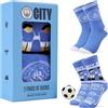 Manchester City F.C. - Confezione da 2 paia di calzini sportivi morbidi e traspiranti con rimbalzanti, idea regalo per ragazzi