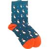 Purple Possum UK® Puffin Socks Puffins modello morbido bambù misto cotone verde acqua blu arancione calzino idea regalo donna taglia 4 a 7, blu, verde acqua, blu foglia di tè, 4-7