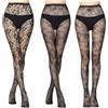 GOZINA 3 paia di collant fantasia per le donne collant a rete neri per le donne moda pizzo floreale collant a vita alta calze a rete collant, Nero 1, Taglia unica