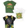 Nickelodeon Ninja Turtles T-Shirt (Set) Michelangelo Leonardo Raffaello Donatello TMNT Costume Tee Bambino Compleanno per Bambini Vestiti, Hunter Verde/Bianco/Nero, 5 anni