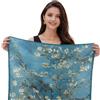 LA FERANI Van Gogh - Foulard in seta, per occasioni formali, 54 x 54 cm, bandana, idea regalo per lei figlia e mamma, Blu, 90x90