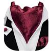 Barry.Wang Set di cravatta da uomo Paisley Ascot con fazzoletto e gemelli in seta jacquard motivo floreale, rosso vivo, Taglia unica