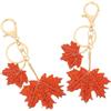 LRXIYODE 2pezzi Portachiavi Charm Foglia Acero Metallo Per Borse e Zaini Ciondolo Decorativo Per Uomini e Donne Stile Elegante e Resistente