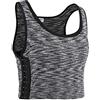FEOYA - Tomboy Chest Buckle Petto Binder Trans Canottiera Cosplay Body Shaper Corsetto Reggiseno Breve Elastico Gilet Raccoglitore Con Bretelle Regolabile - Nero/Bianco, grigio., L