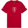 PUMA T-Shirt Scuderia Ferrari Tonal Shield da Uomo M, Rosso Corsa Red