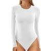 MANGOPOP Tuta da donna a maniche corte a girocollo a maniche lunghe, 001 Girocollo - Nero, S