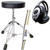 keepdrum Set di accessori per batteria elettrica - sgabello + cuffie + bacchette per batteria