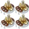 FLEOR 4PCS Full Size B50K Potenziometro Bass Guitar Tone Volume Control Pentole L15mm Rame Placcato Oro Breve Split Shaft