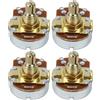 FLEOR 4PCS Full Size A500K Potenziometro Bass Guitar Tone Volume Control Pentole L15mm Rame Placcato Oro Breve Split Shaft
