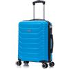 RAYKONG Valigia a mano 55x40x20cm (40L) in ABS+PC | 4 ruote girevoli a 360º | lucchetto incorporato | 20 pollici - (RK12|Azzurro)