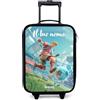 NoBoringSuitcases.com NoBoringSuitcases© Valigia Per Bambini Personalizzato Con Un Nome Bagaglio | 48x31x19 cm - Ultraleggero Bagagli Rigidi LED Ruote Valigie Neonato Bimbi - Ragazzo - Stadio - Pallone - Elettrico