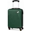 cecaro group Valigia Cabina 46x30x18 cm in ABS Ultra Resistente - Trolley Bagaglio a Mano con 4 Ruote Girevoli, Manico Telescopico e Chiusura di Sicurezza (Verde)