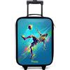NoBoringSuitcases.com® Valigia Per Bambini Compatto 48x31x19 cm Bagaglio Ultraleggero Trolley A Mano Rigidi LED Ruote Da Viaggio - Ragazzo - Neon - Calcio - Colorato