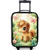 NoBoringSuitcases.com NoBoringSuitcases© Valigia Per Bambini Compatto Bagaglio Ultraleggero | 48x31x19 cm - Bagagli Rigidi LED Ruote Valigie Neonato Bimbi - Ragazze - Cavallo - Fiori - Farfalle