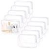 Tbestmax 10 beauty case da viaggio trasparenti con cerniere, 19,1 x 12,2 cm, portatili, impermeabili, per cosmetici, per famiglia, uomini, donne, bianco, Semplicità