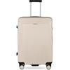 bugatti Linea Harde Koffer M - Valigia da viaggio in policarbonato, robusta, 4 ruote - Beige