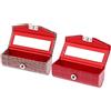 perfk Custodia per Rossetto in Pelle Donna Da Donna 2 Pezzi con Rettangolo Porta Rossetto a Specchio per Borsa Da Viaggio, Rosso marrone