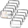 Tbestmax 10 beauty case da viaggio trasparenti con cerniere, 19,1 x 12,2 cm, portatili, impermeabili, per cosmetici, per famiglia, uomini, donne, Nero , Semplicità