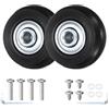 TIXIPEM Ruote Di Ricambio Per Valigia [2 Pezzi] - 40 X 17 Mm Ruote In Gomma Per Scooter Kit Di Riparazione Con Cuscinetti ABEC-7 E Assi Da 6 Mm - [Nero]