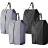 VPB Set da 4 sacchetti porta scarpe,Modernità Porta Scarpe Da Viaggio,Sacchetti Per Scarpe,sacchetto per scarpe resistente allo sporco,per viaggi o per la casa (Nero, Grigio)